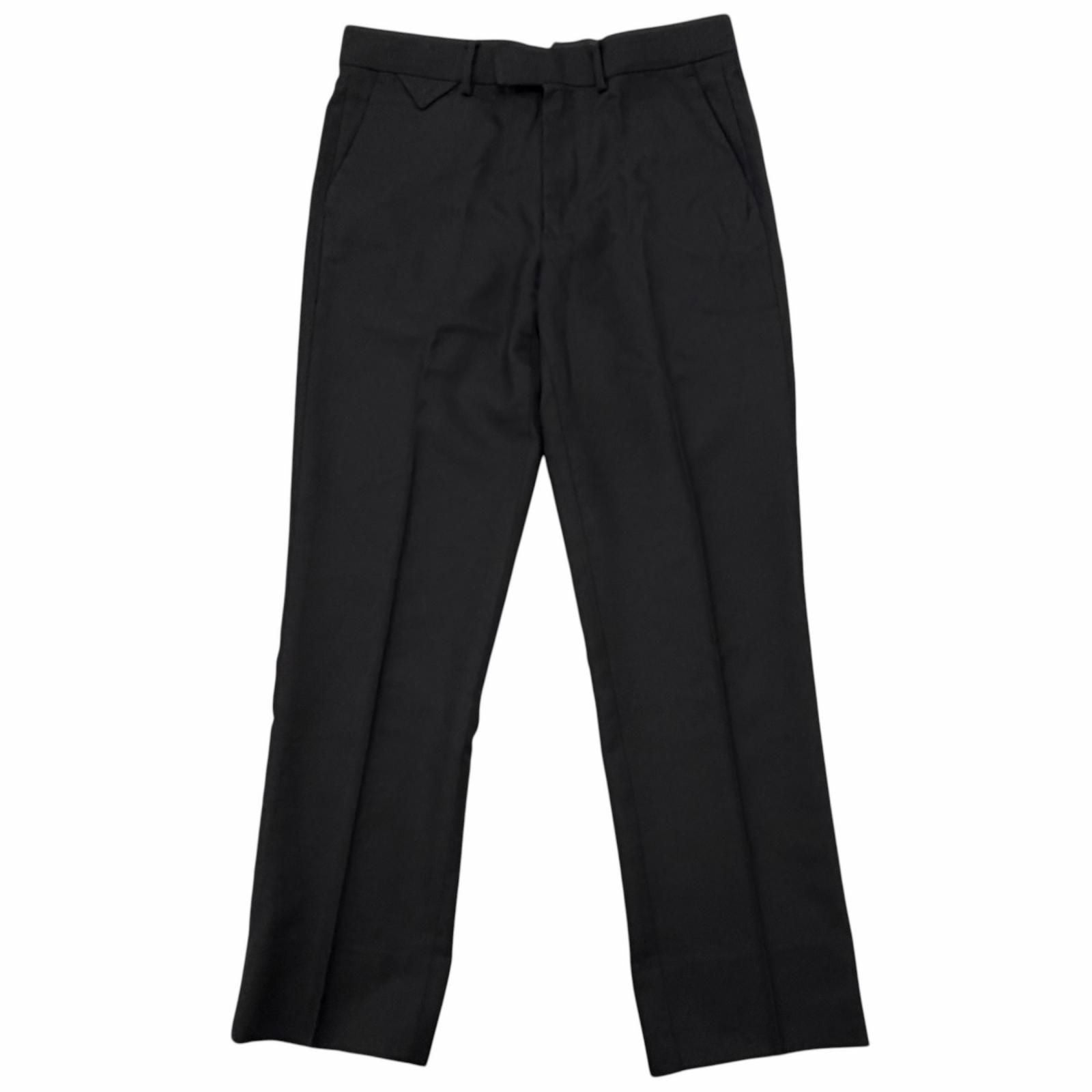 Louis Vuitton Wool Cashmere LV Logo Embroidery Pleated Trousers Pants Black 48