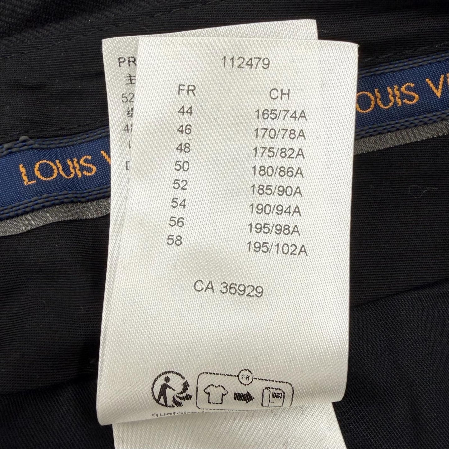 Louis Vuitton Wool Cashmere LV Logo Embroidery Pleated Trousers Pants Black 48 — view 8