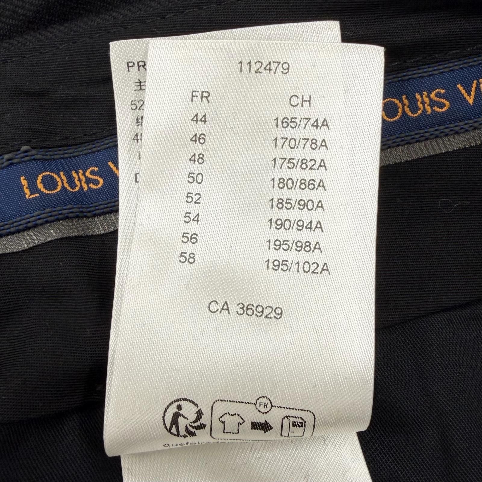 Louis Vuitton Wool Cashmere LV Logo Embroidery Pleated Trousers Pants Black 48 — view 8