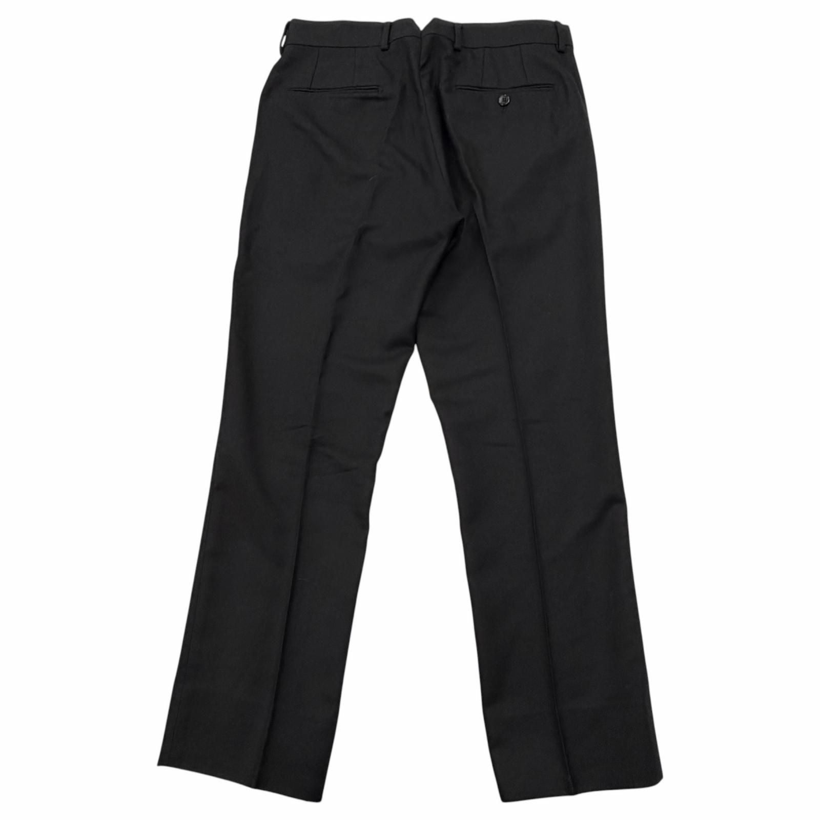 Louis Vuitton Wool Cashmere LV Logo Embroidery Pleated Trousers Pants Black 48 — view 2