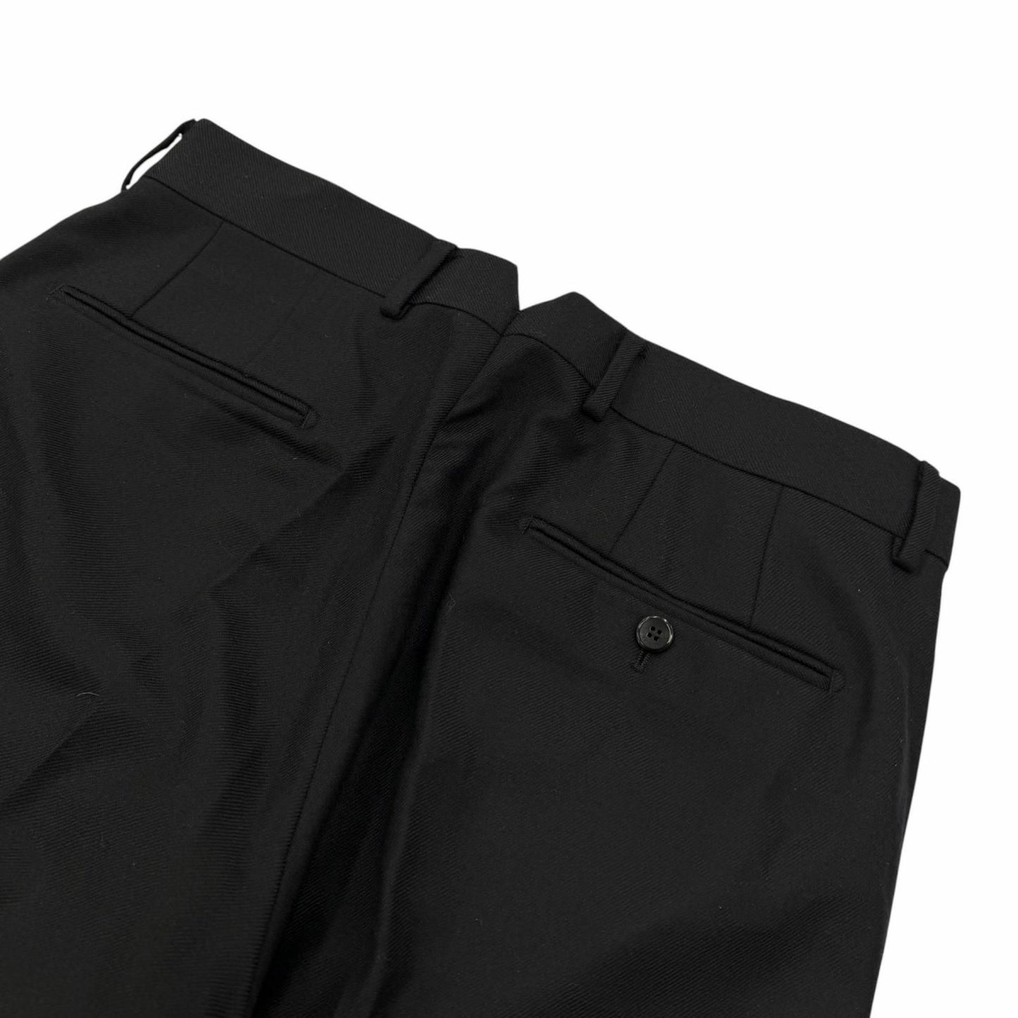 Louis Vuitton Wool Cashmere LV Logo Embroidery Pleated Trousers Pants Black 48 — view 4