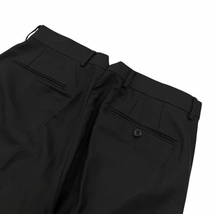 Louis Vuitton Wool Cashmere LV Logo Embroidery Pleated Trousers Pants Black 48 — view 4