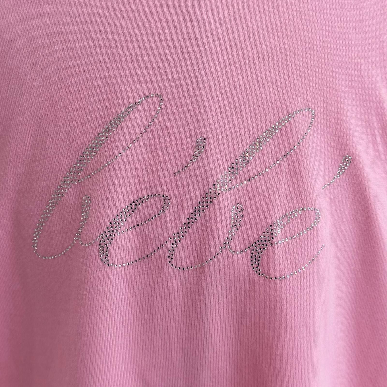 Balenciaga Line Stone Gathered Oversize Short Sleeve T-Shirt Pink 4 — view 5