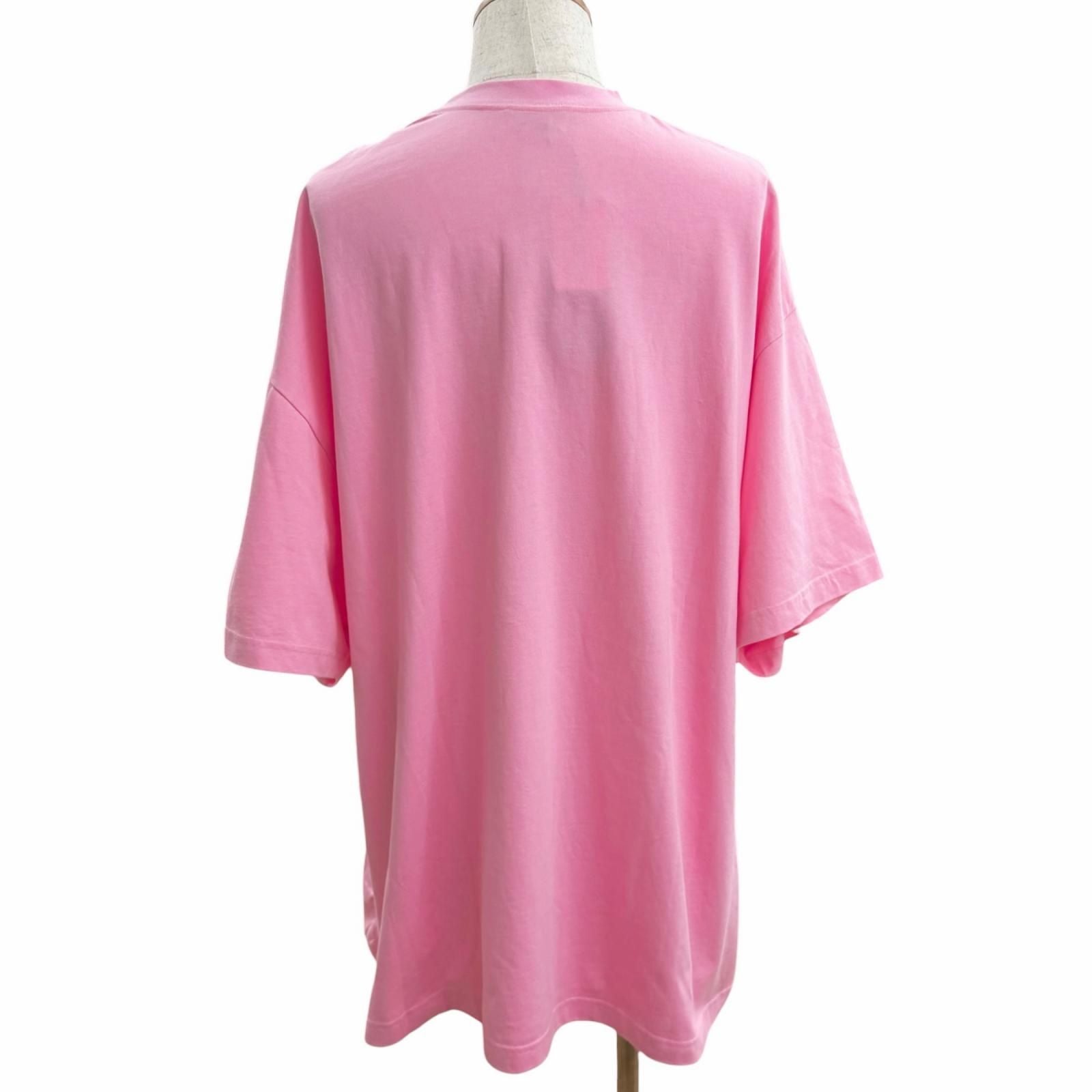 Balenciaga Line Stone Gathered Oversize Short Sleeve T-Shirt Pink 4 — view 4