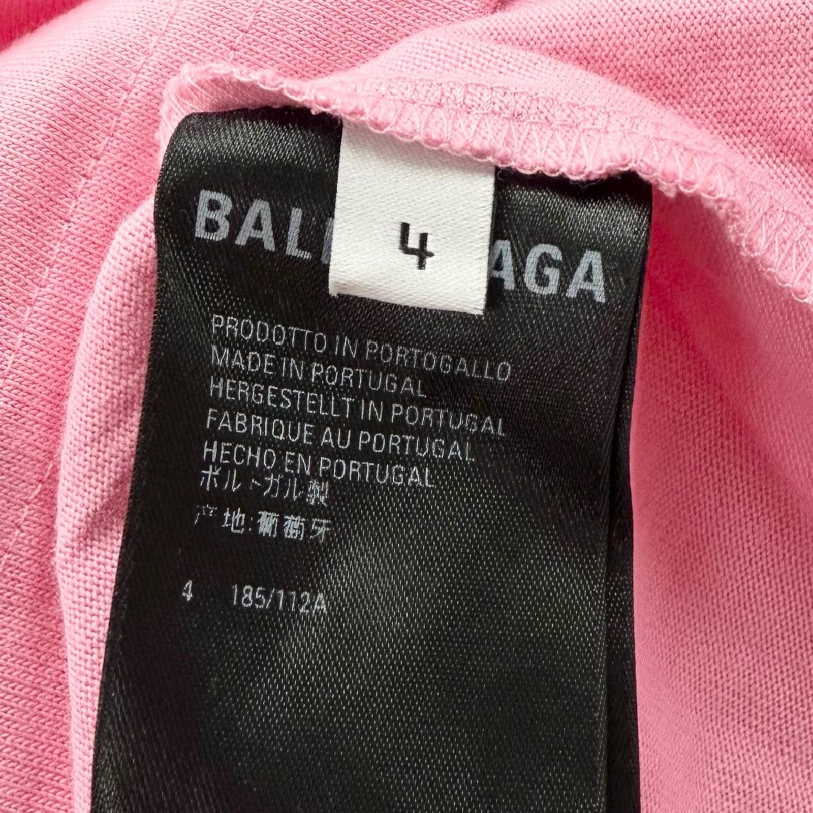 Balenciaga Line Stone Gathered Oversize Short Sleeve T-Shirt Pink 4 — view 7