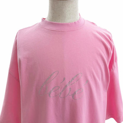 Balenciaga Line Stone Gathered Oversize Short Sleeve T-Shirt Pink 4 — view 2