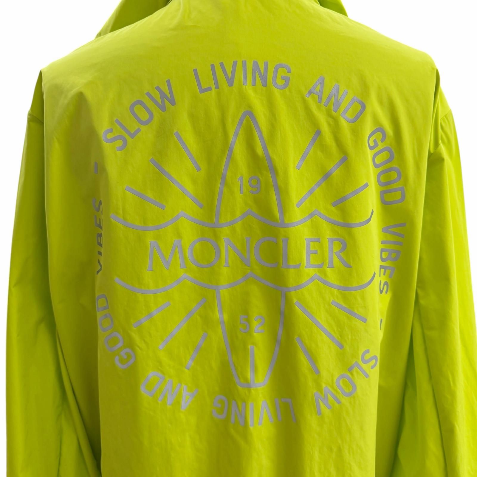 Moncler Clapier Giubbotto Logo Patch Windbreaker Jacket Lime Green — view 6