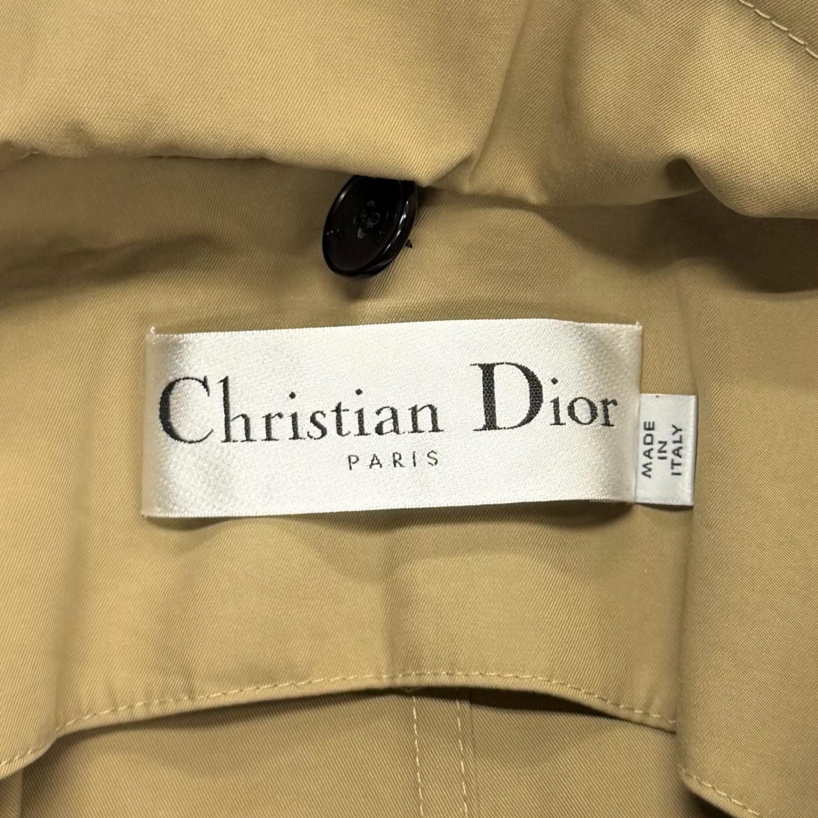 Dior Cotton 100% Macro Cannage Quilted with Liner Trench Coat Beige — view 9