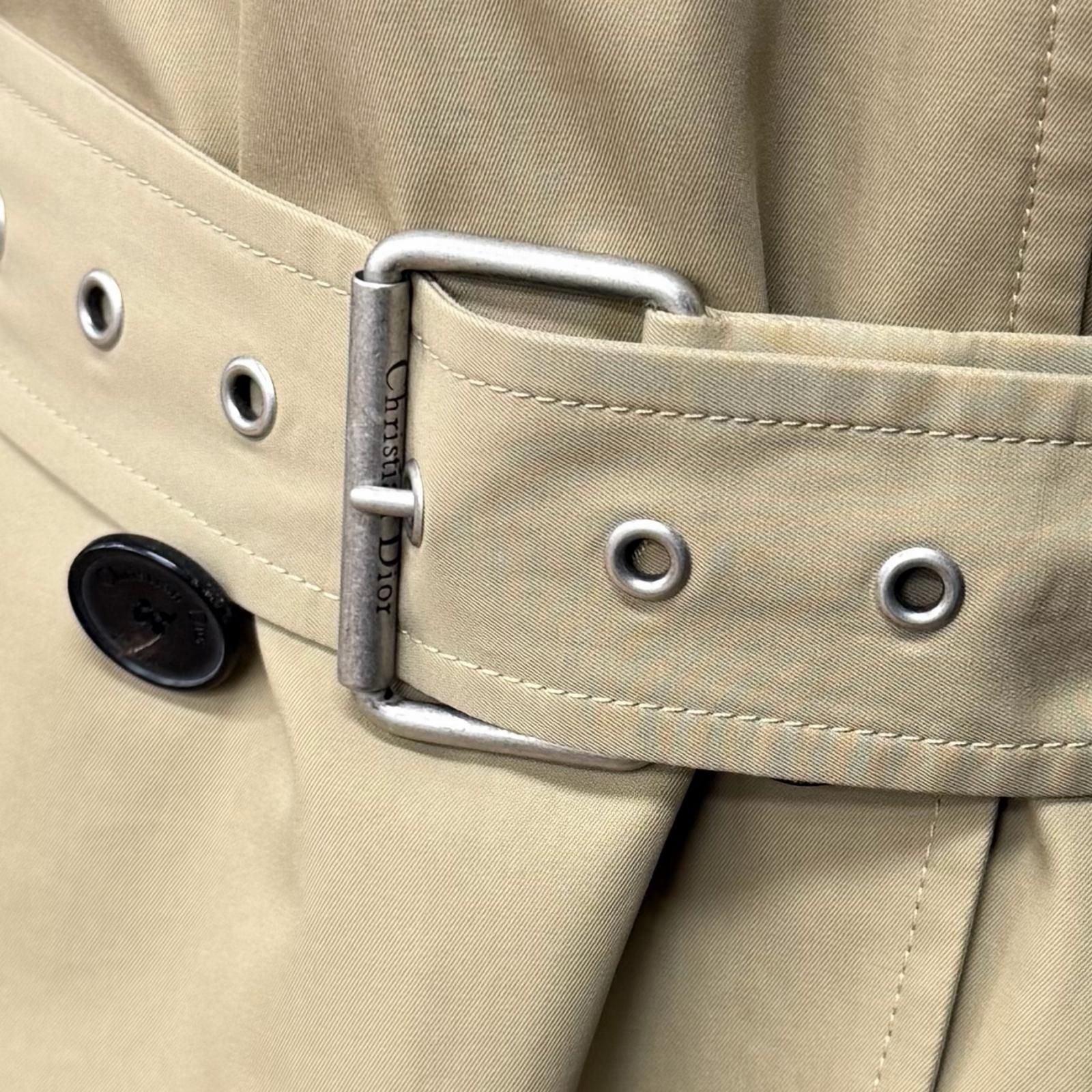 Dior Cotton 100% Macro Cannage Quilted with Liner Trench Coat Beige — view 6