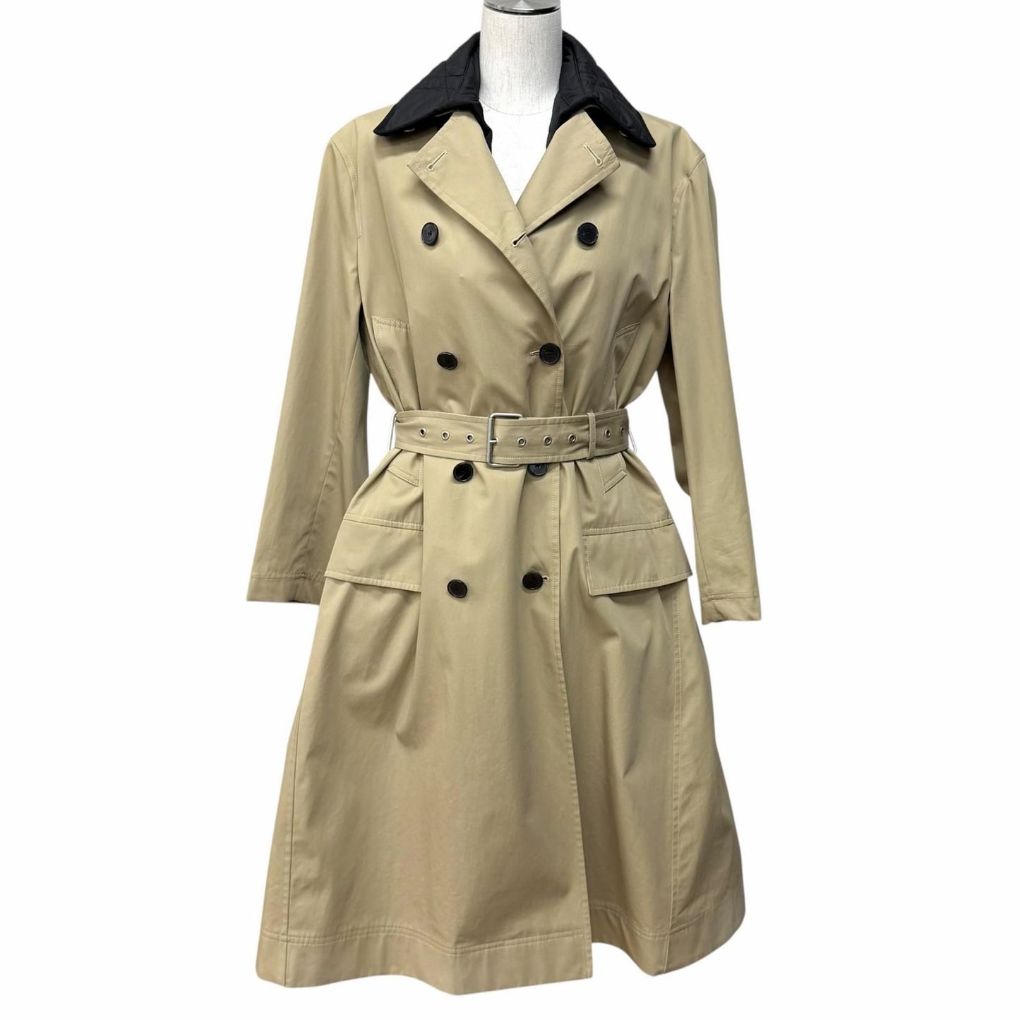 Dior Cotton 100% Macro Cannage Quilted with Liner Trench Coat Beige