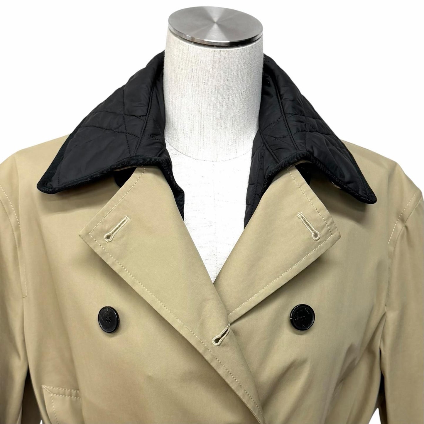 Dior Cotton 100% Macro Cannage Quilted with Liner Trench Coat Beige — view 4
