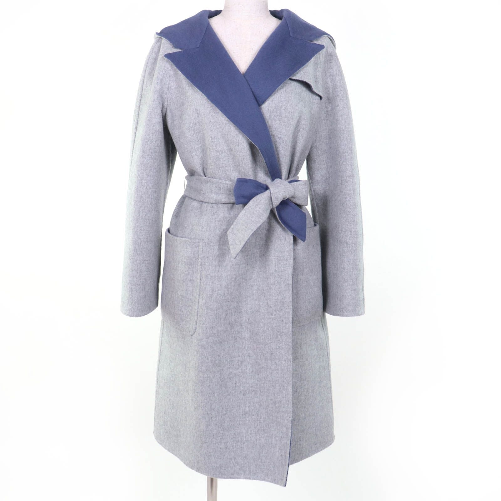 Max Mara Cucito a Mano Virgin Wool Angora White Tag Reversible Double Face with