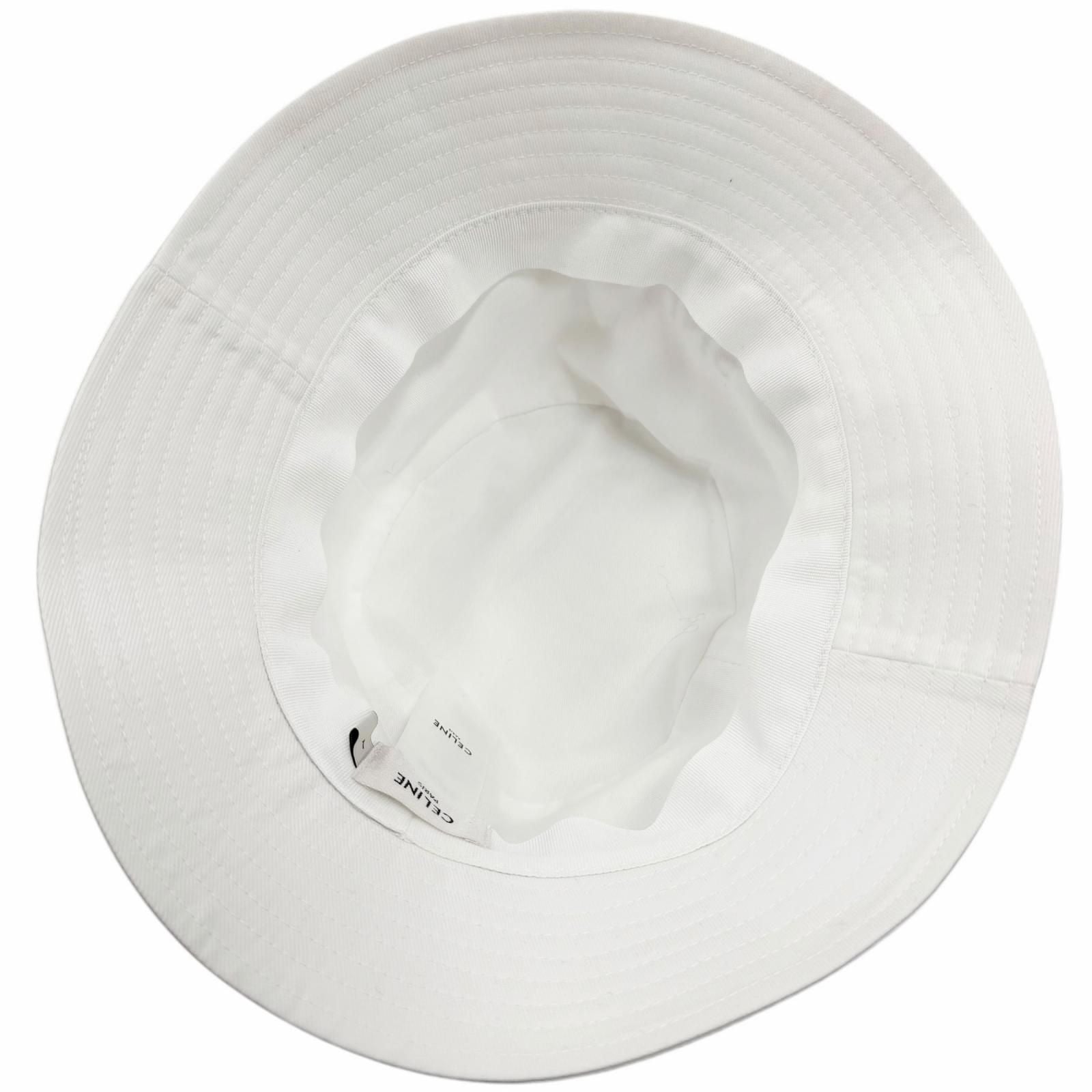 Celine Cotton 100% Logo Print Hat Bucket Hat White — view 5