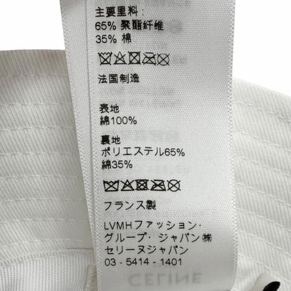 Celine Cotton 100% Logo Print Hat Bucket Hat White — view 9
