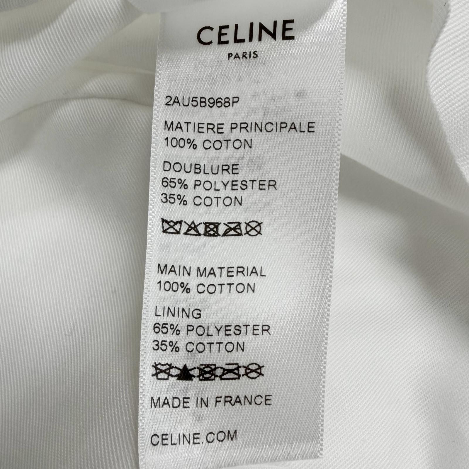 Celine Cotton 100% Logo Print Hat Bucket Hat White — view 8