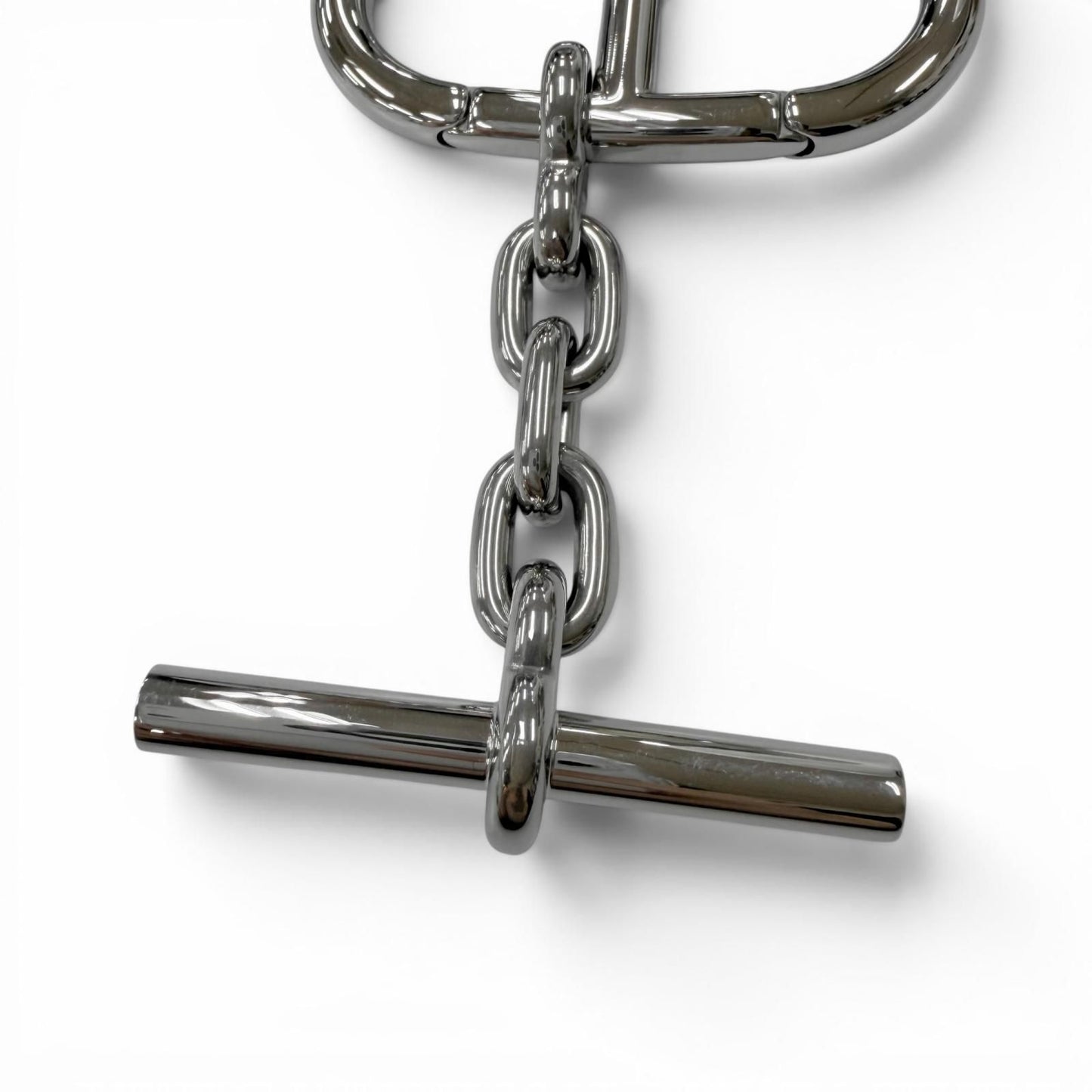 Hermes Logo Chaine D'ancre Bag Charm Key Holder Key Ring Silver Swiss — view 3