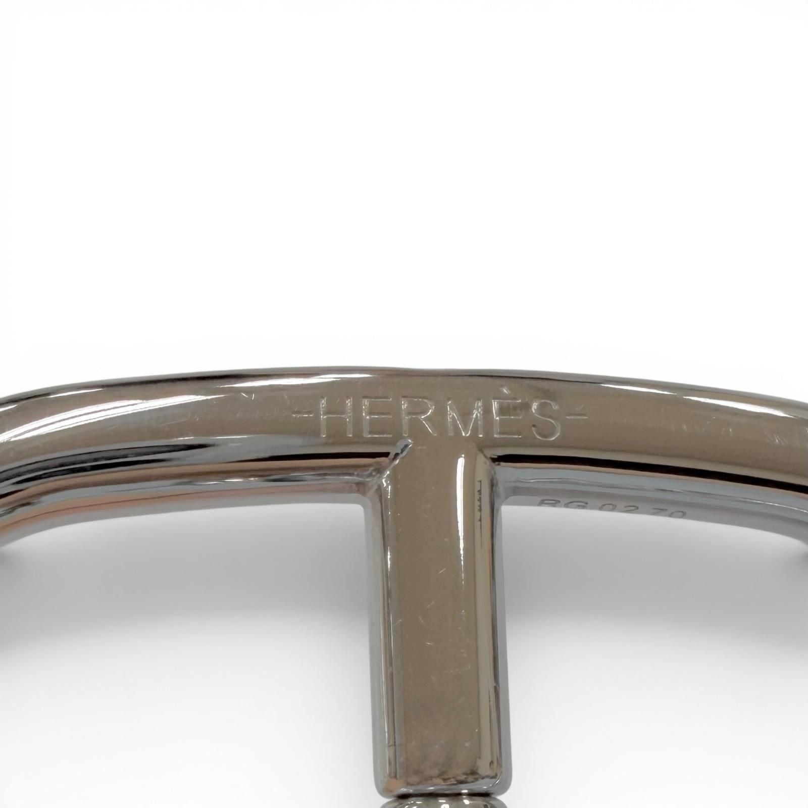 Hermes Logo Chaine D'ancre Bag Charm Key Holder Key Ring Silver Swiss — view 5