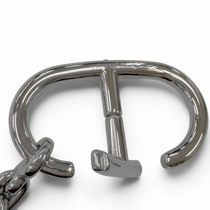 Hermes Logo Chaine D'ancre Bag Charm Key Holder Key Ring Silver Swiss — view 4