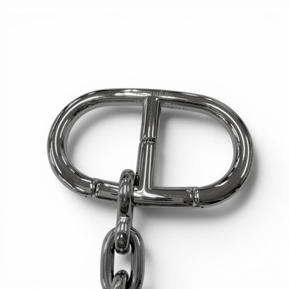 Hermes Logo Chaine D'ancre Bag Charm Key Holder Key Ring Silver Swiss — view 2