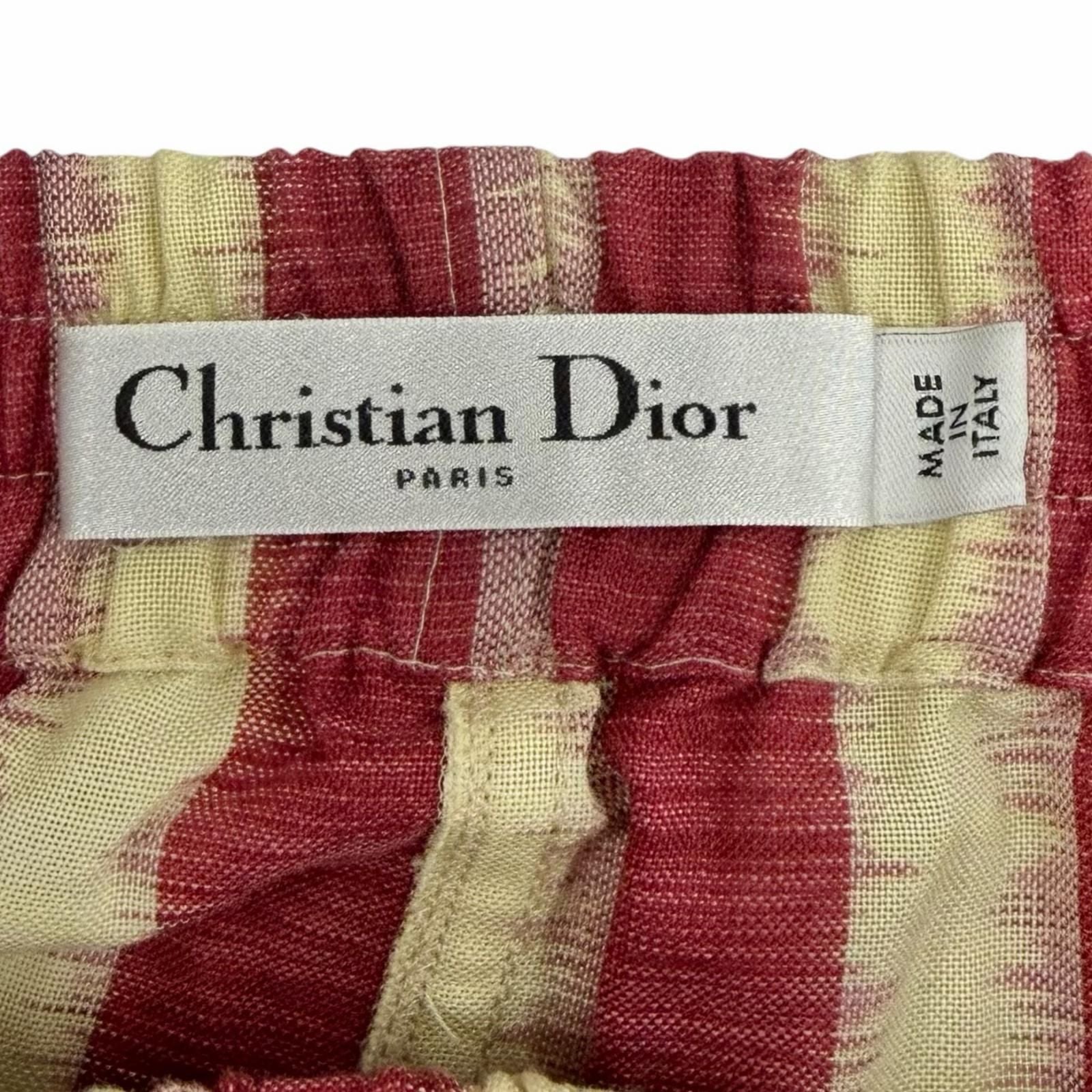 Dior Cotton 100% Striped Shorts Red Yellow 38 — view 6