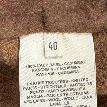 Hermes Cashmere Wool Blend Series Button with Belt Knit Contrast Footed Coat — view 8