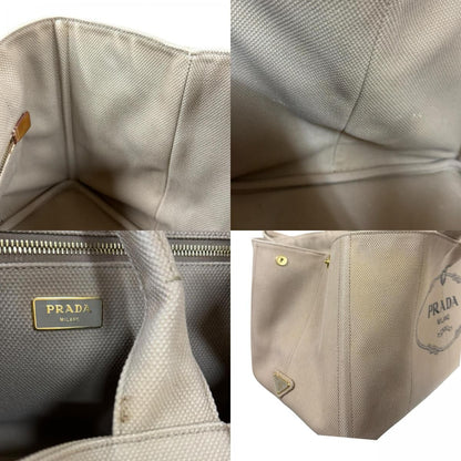 Prada Canapa Tote L Handbag Canvas Beige — view 9