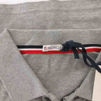 Moncler Maglia Polo Manica Corta Shirt Short Sleeve Pique Logo Embroidery L Gray — view 5
