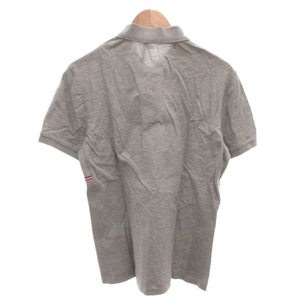Moncler Maglia Polo Manica Corta Shirt Short Sleeve Pique Logo Embroidery L Gray — view 2