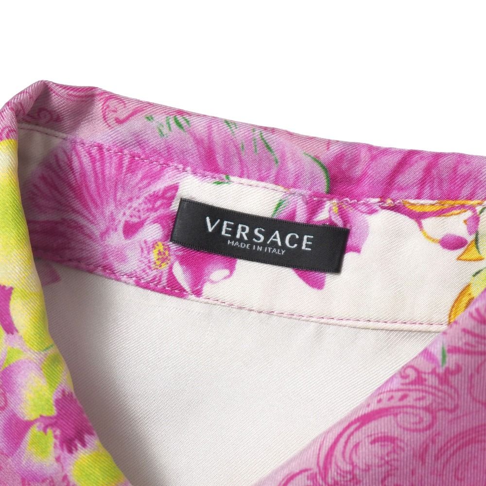 Versace Long Sleeve Shirt 36 Silk Blouse Medusa Baroque Flower Print — view 6