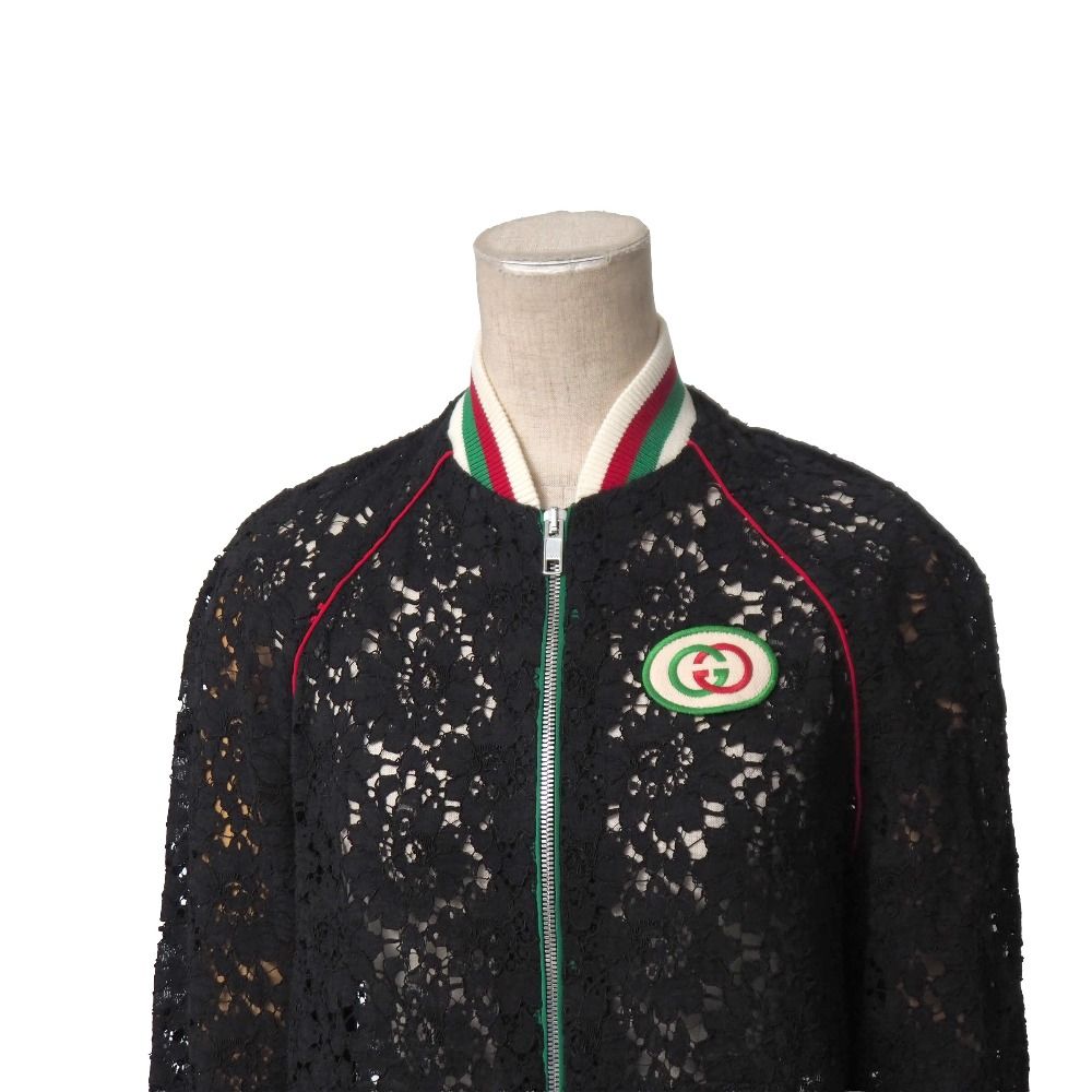 Gucci Web Jacket 36 Lace Zip Up GG Logo Patch — view 3