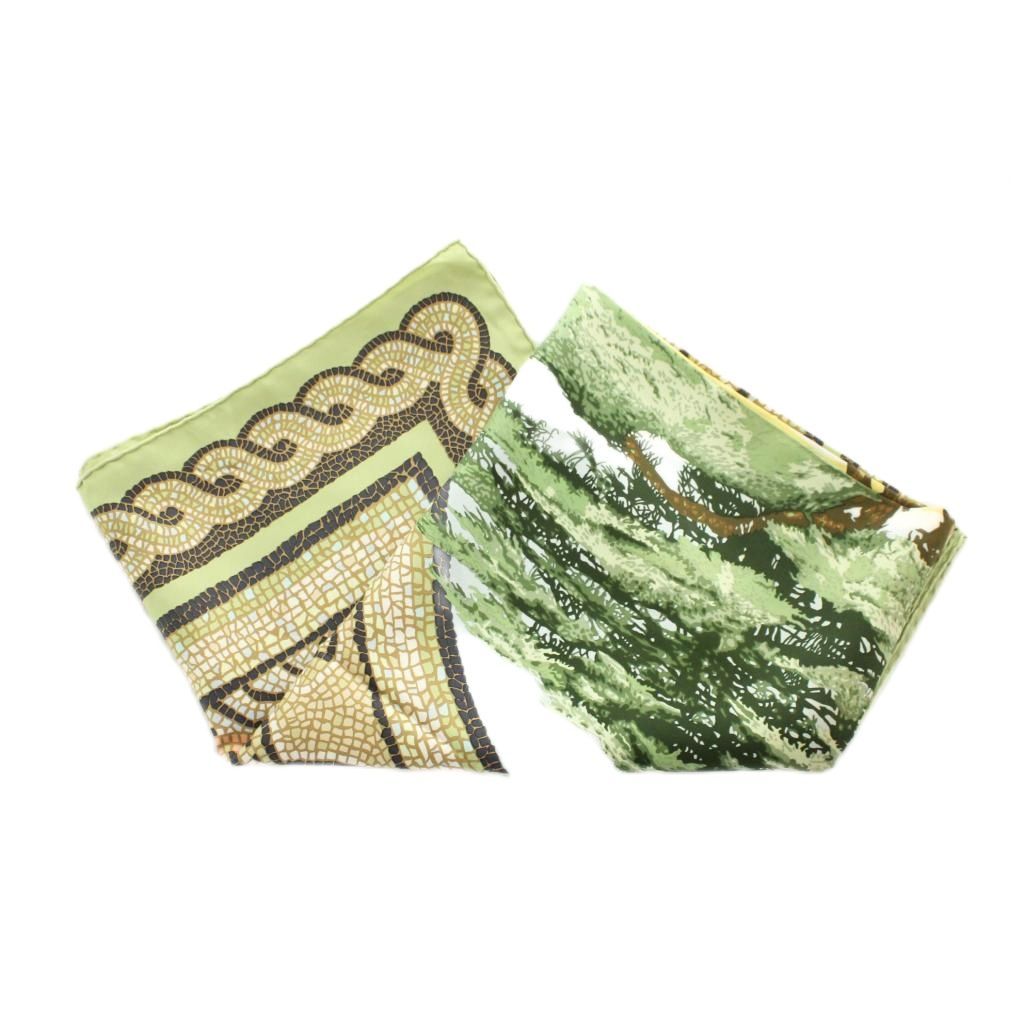 Hermes Carre 90 Under the Himalayan Cedar Sous le Cedre Scarf Yellow Green — view 4