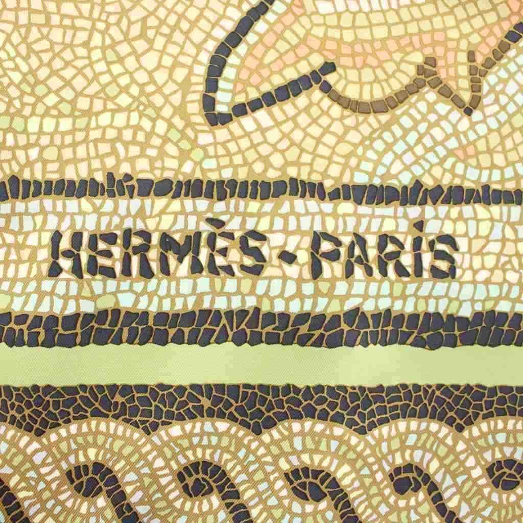 Hermes Carre 90 Under the Himalayan Cedar Sous le Cedre Scarf Yellow Green — view 7