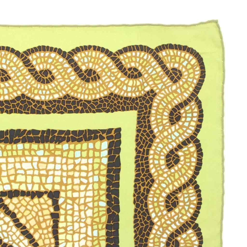 Hermes Carre 90 Under the Himalayan Cedar Sous le Cedre Scarf Yellow Green — view 3