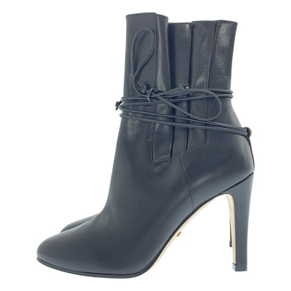 Gucci Leather GG Marmont Logo Lace Up Heels Boots Short 36 Black — view 2