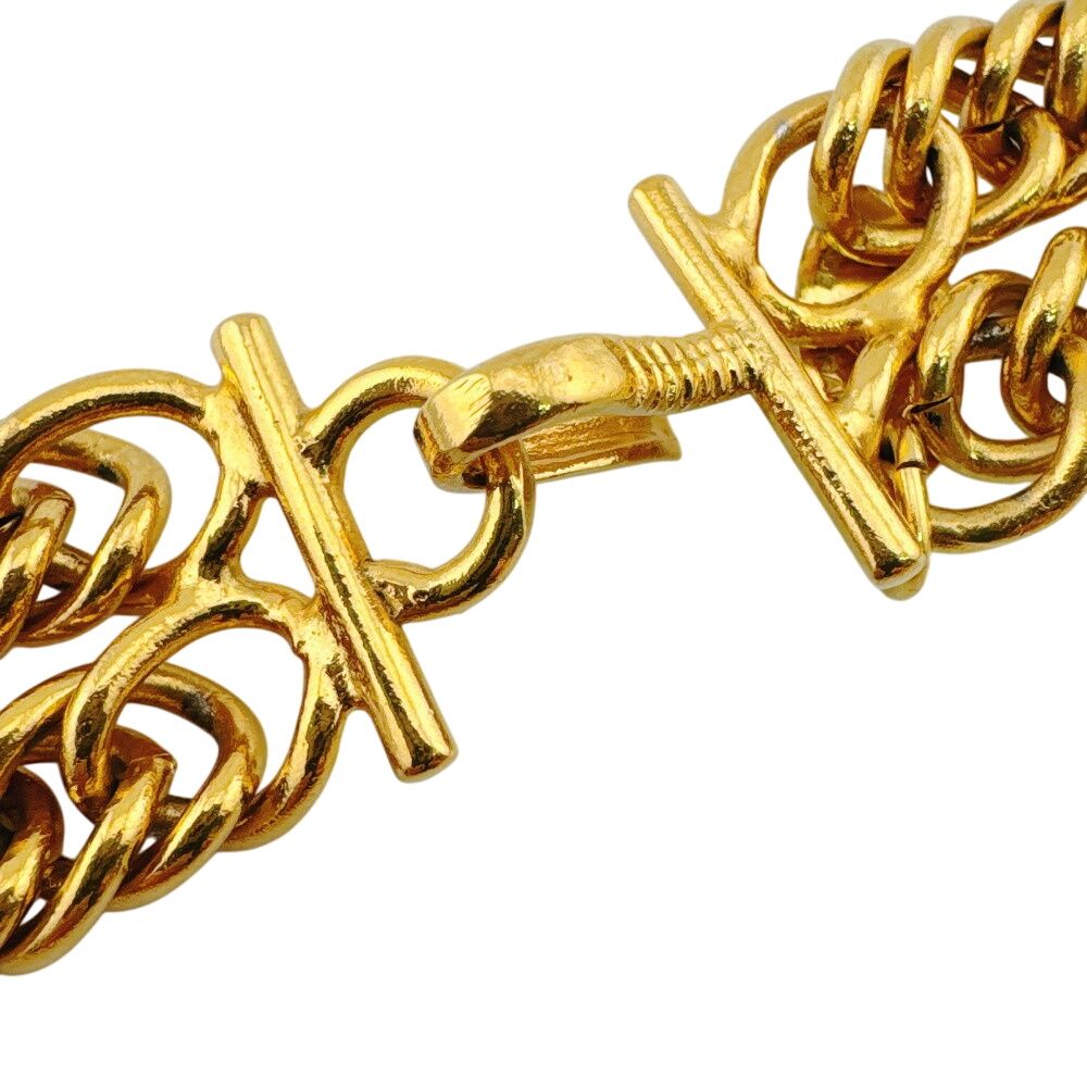 Chanel Choker Vintage Double Chain Lion Motif CC Logo Necklace — view 8