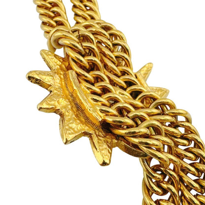 Chanel Choker Vintage Double Chain Lion Motif CC Logo Necklace — view 7