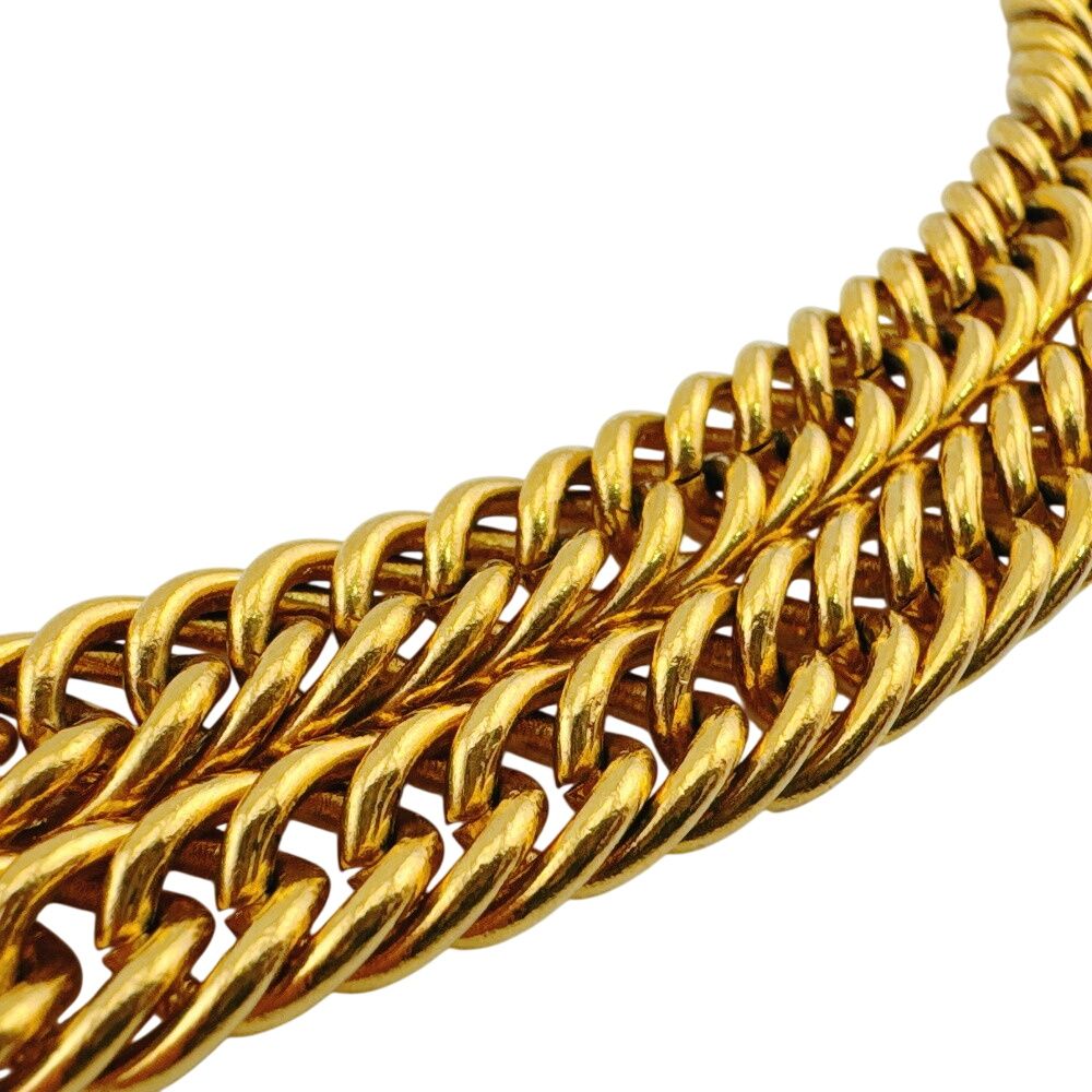 Chanel Choker Vintage Double Chain Lion Motif CC Logo Necklace — view 5