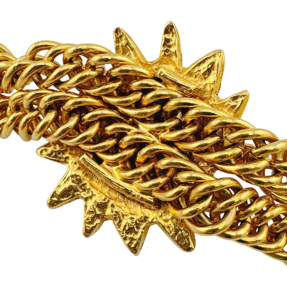 Chanel Choker Vintage Double Chain Lion Motif CC Logo Necklace — view 6