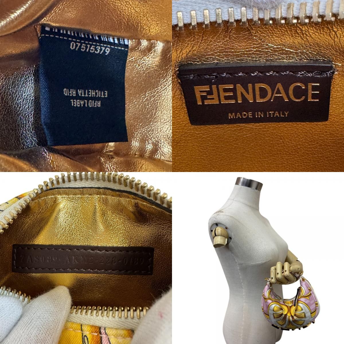 Fendi Collaboration Pouch Letter Ring Logo Hobo Nano Graphie Handbag