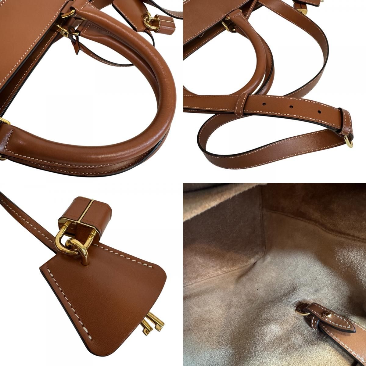 Celine 2-Way Hand Leather Trim Cover de France Shoulder Bag — view 6