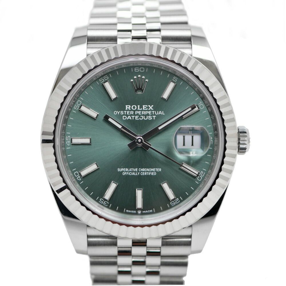 Rolex Datejust 41 Mint Green Watch Jubilee