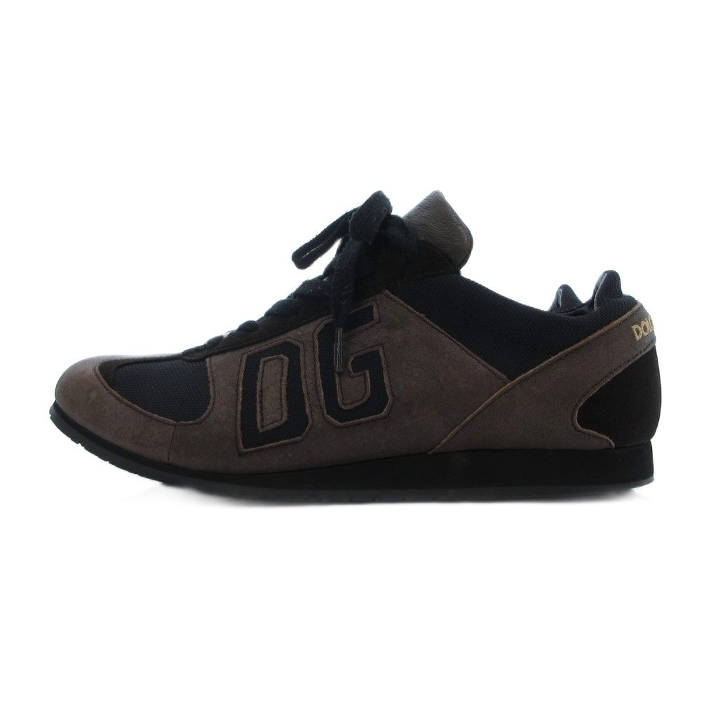Dolce & Gabbana Leather Sneakers Shoes DG Logo 7 Brown