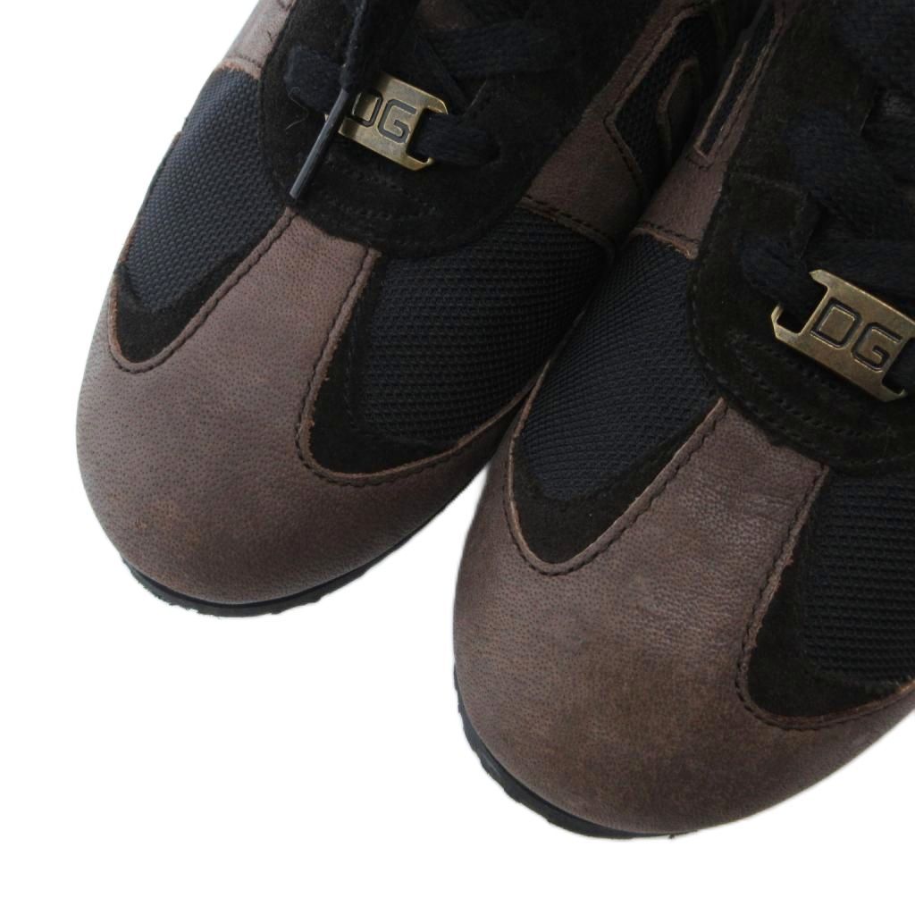 Dolce & Gabbana Leather Sneakers Shoes DG Logo 7 Brown — view 5