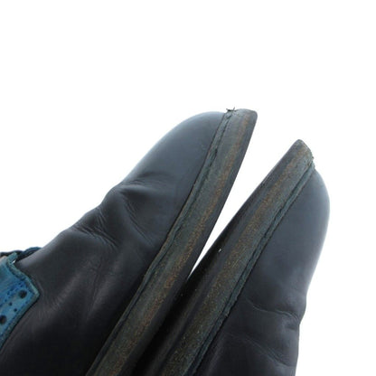Dolce & Gabbana Leather Derby Shoes Lace Up 8 Black Blue — view 8