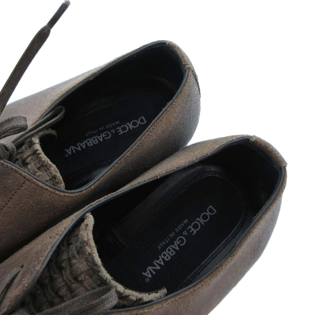Dolce & Gabbana Leather Derby Shoes Braided 5.5 Brown — view 7