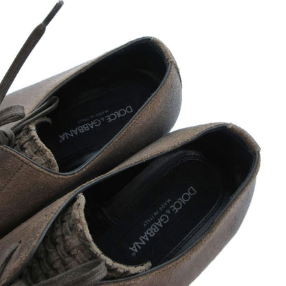 Dolce & Gabbana Leather Derby Shoes Braided 5.5 Brown — view 7