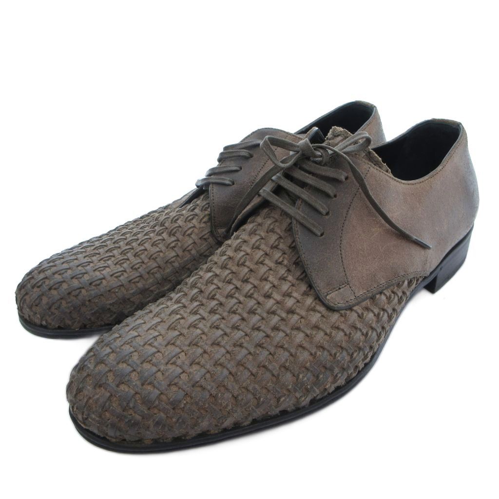 Dolce & Gabbana Leather Derby Shoes Braided 5.5 Brown