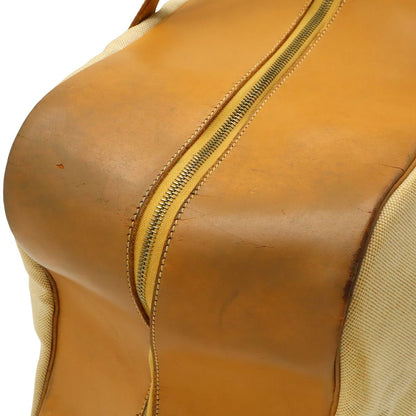 Hermes Victoria 50 Boston Bag Travel Purse Toile Ash Taurillon Clemence Beige — view 7