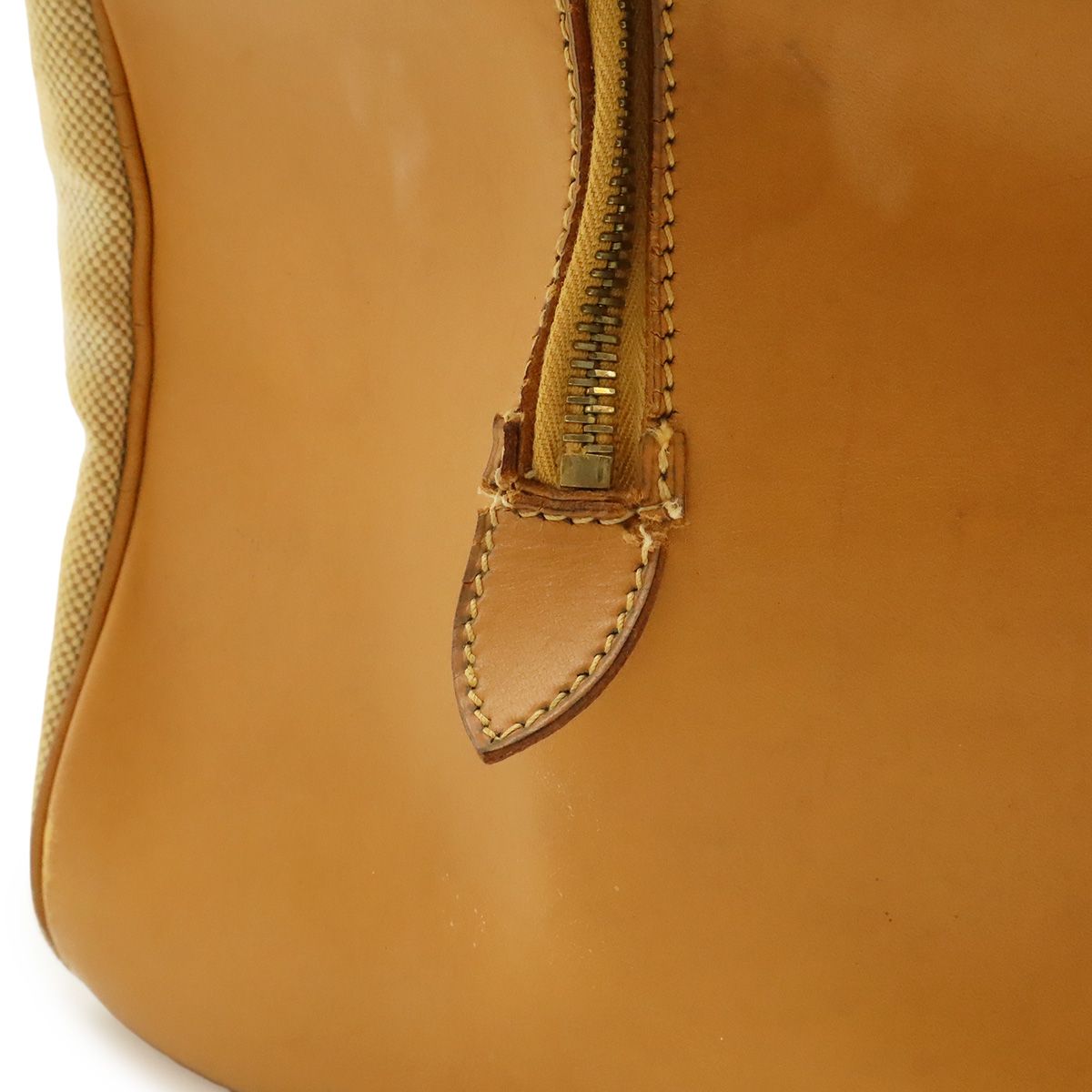 Hermes Victoria 50 Boston Bag Travel Purse Toile Ash Taurillon Clemence Beige — view 9