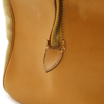 Hermes Victoria 50 Boston Bag Travel Purse Toile Ash Taurillon Clemence Beige — view 9
